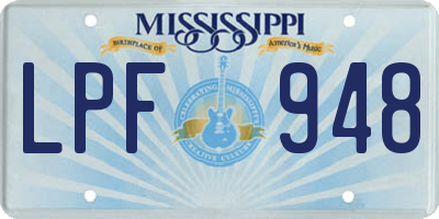 MS license plate LPF948