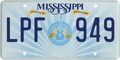 MS license plate LPF949