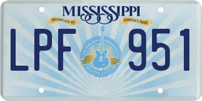 MS license plate LPF951
