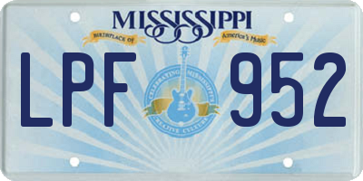 MS license plate LPF952