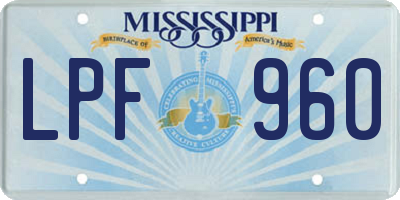 MS license plate LPF960