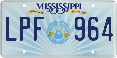 MS license plate LPF964