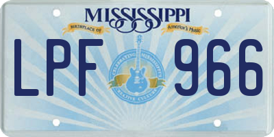 MS license plate LPF966