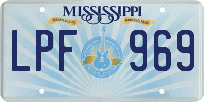 MS license plate LPF969