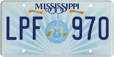 MS license plate LPF970
