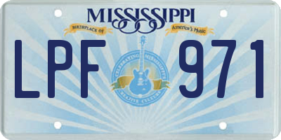MS license plate LPF971