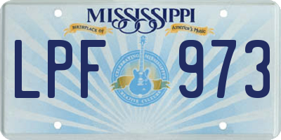 MS license plate LPF973