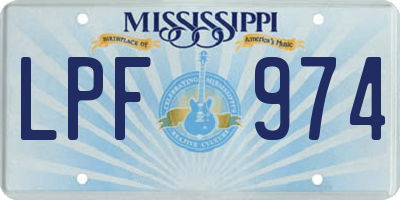 MS license plate LPF974
