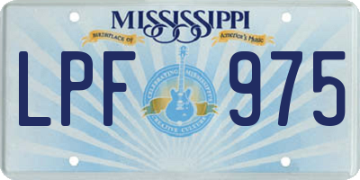 MS license plate LPF975