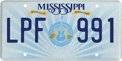 MS license plate LPF991