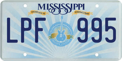 MS license plate LPF995