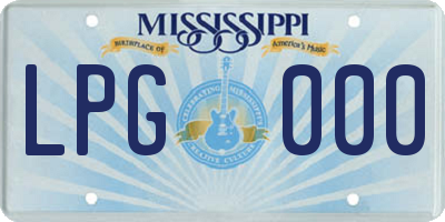 MS license plate LPG000