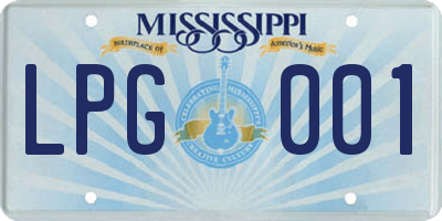 MS license plate LPG001