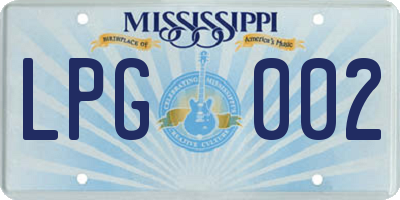 MS license plate LPG002