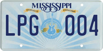 MS license plate LPG004