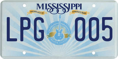 MS license plate LPG005