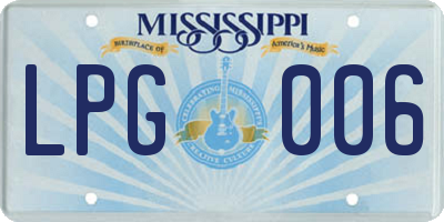 MS license plate LPG006