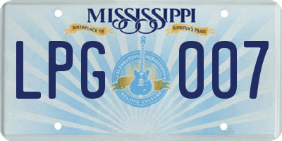 MS license plate LPG007