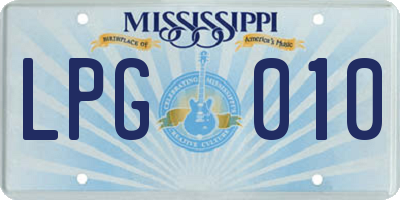 MS license plate LPG010