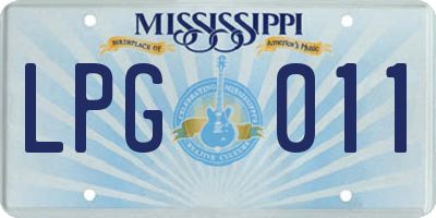 MS license plate LPG011