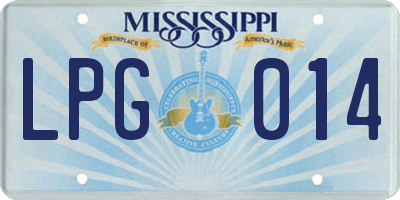 MS license plate LPG014