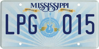 MS license plate LPG015