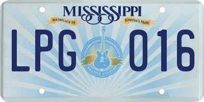 MS license plate LPG016