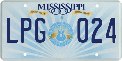 MS license plate LPG024