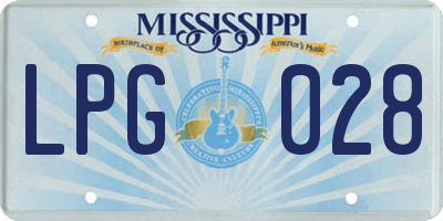 MS license plate LPG028