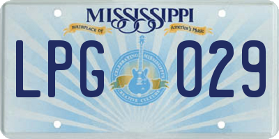MS license plate LPG029
