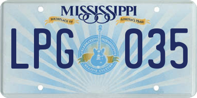 MS license plate LPG035