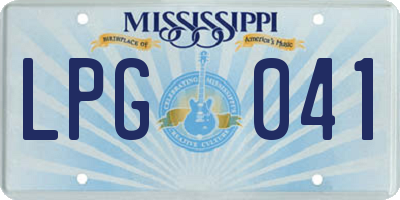 MS license plate LPG041