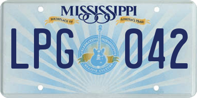 MS license plate LPG042
