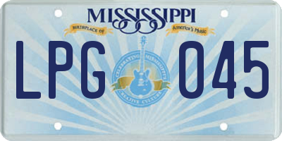 MS license plate LPG045
