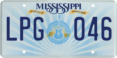 MS license plate LPG046