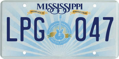 MS license plate LPG047