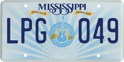 MS license plate LPG049