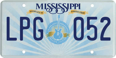 MS license plate LPG052