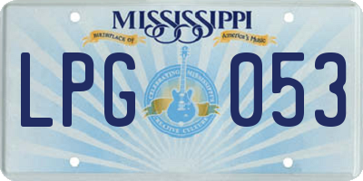 MS license plate LPG053