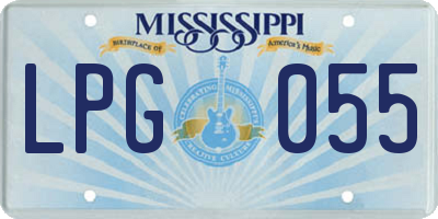 MS license plate LPG055