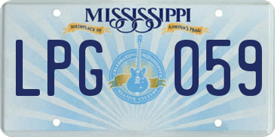 MS license plate LPG059