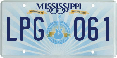 MS license plate LPG061