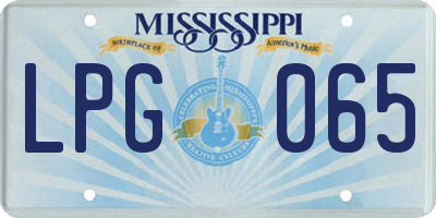 MS license plate LPG065