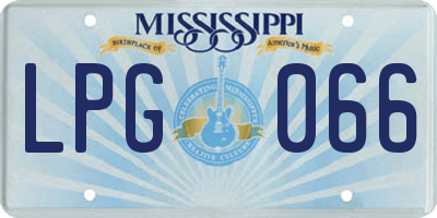 MS license plate LPG066
