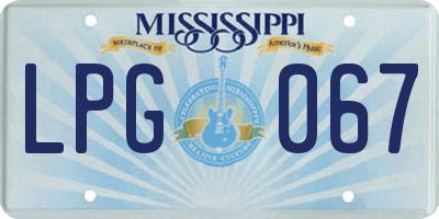 MS license plate LPG067