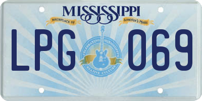 MS license plate LPG069