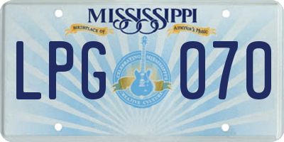 MS license plate LPG070