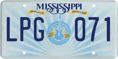 MS license plate LPG071