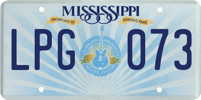 MS license plate LPG073