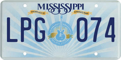 MS license plate LPG074